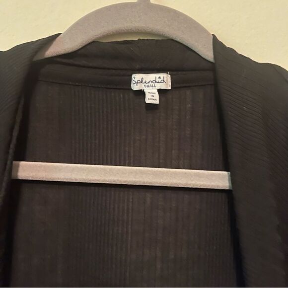 Splendid Pajama Drape Cardigan in Black - Small - Picture 7 of 8